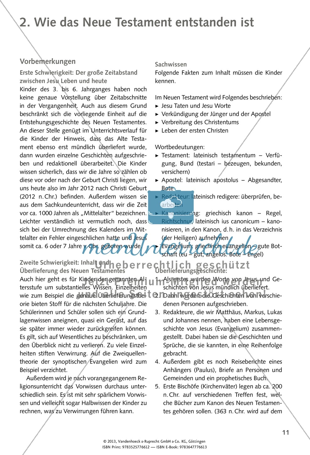 Entstehung und Überlieferung des NT Preview 1