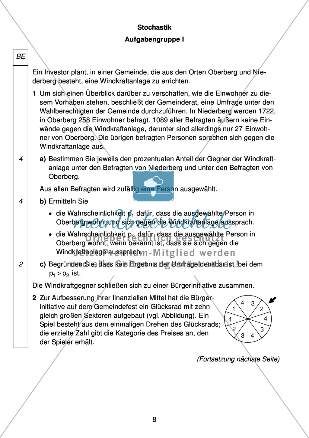 Abituraufgaben Bayern 2011 für Mathematik: Aufgaben zu Analysis, Stochastik und Geometrie Preview 7