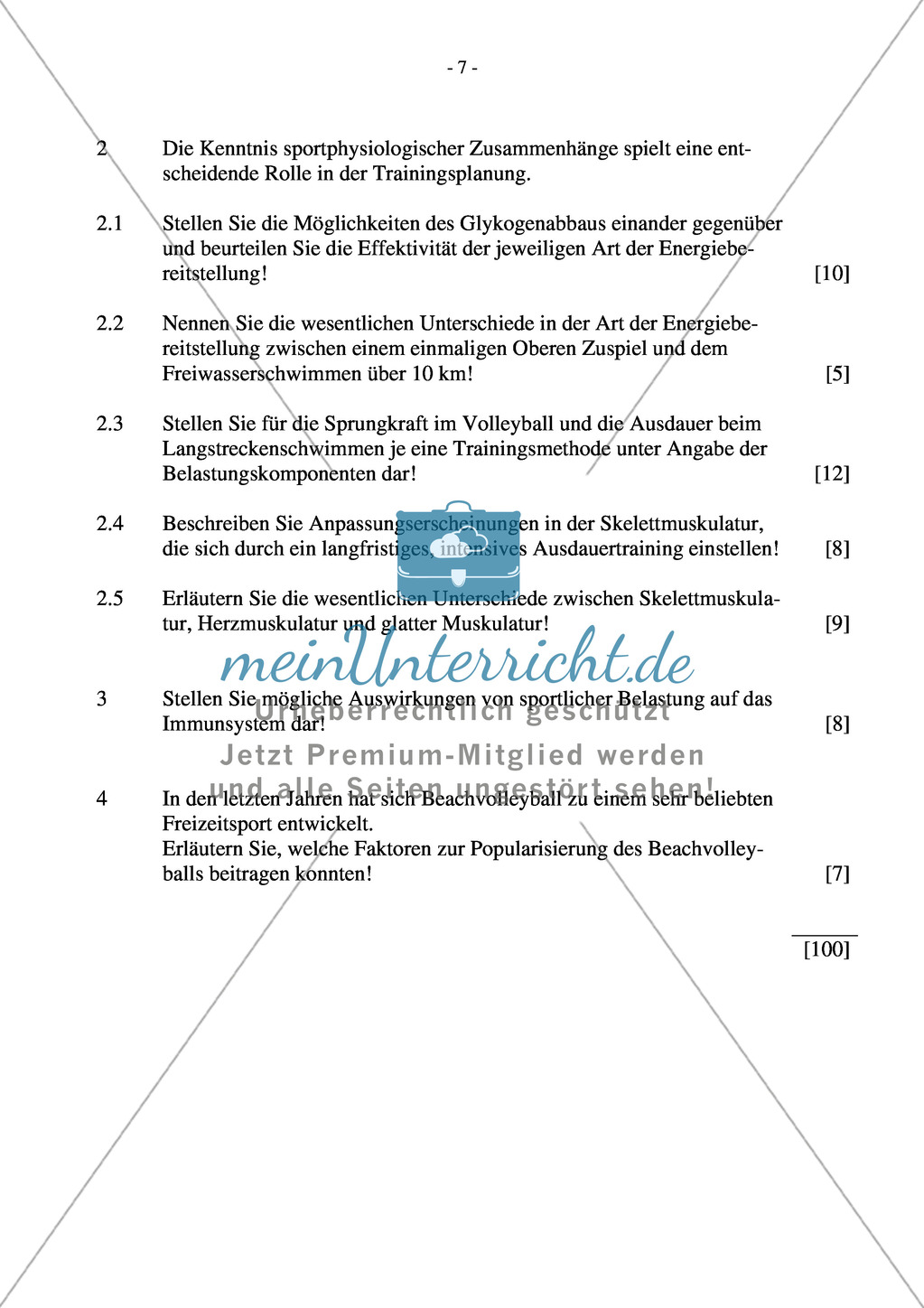 Abituraufgaben Bayern 2011: Aufgaben zum Thema Volleyball und im Besonderen zur Technik des Oberen Zuspiels. Preview 2