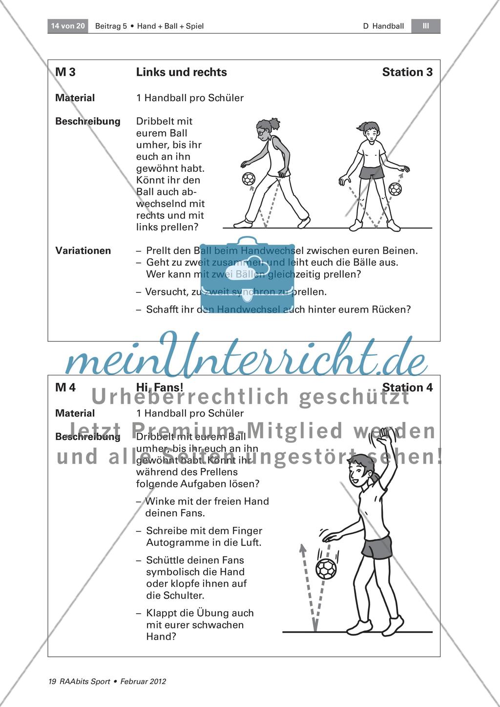 Hand + Ball + Spiel = Handballspielen – wir trainieren die Grundfertigkeiten Passen, Prellen und Werfen Preview 14