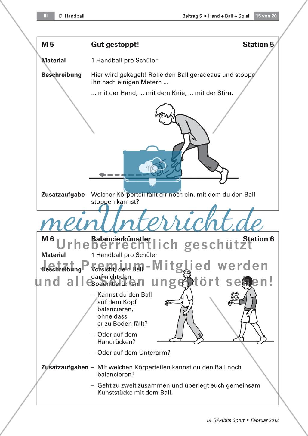 Hand + Ball + Spiel = Handballspielen – wir trainieren die Grundfertigkeiten Passen, Prellen und Werfen Preview 15