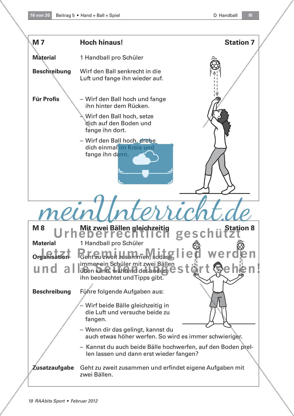 Hand + Ball + Spiel = Handballspielen – wir trainieren die Grundfertigkeiten Passen, Prellen und Werfen Preview 16