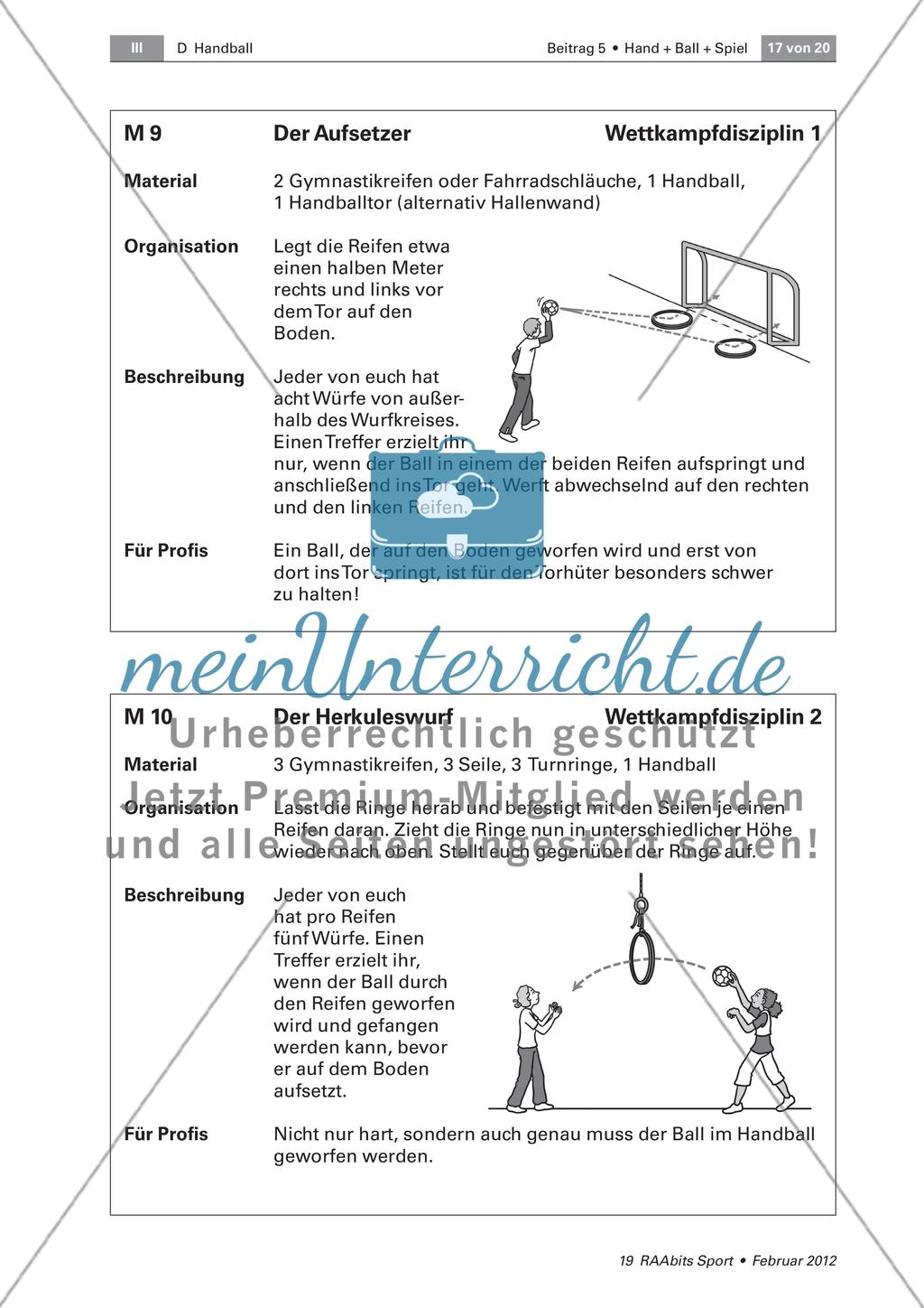 Hand + Ball + Spiel = Handballspielen – wir trainieren die Grundfertigkeiten Passen, Prellen und Werfen Preview 17