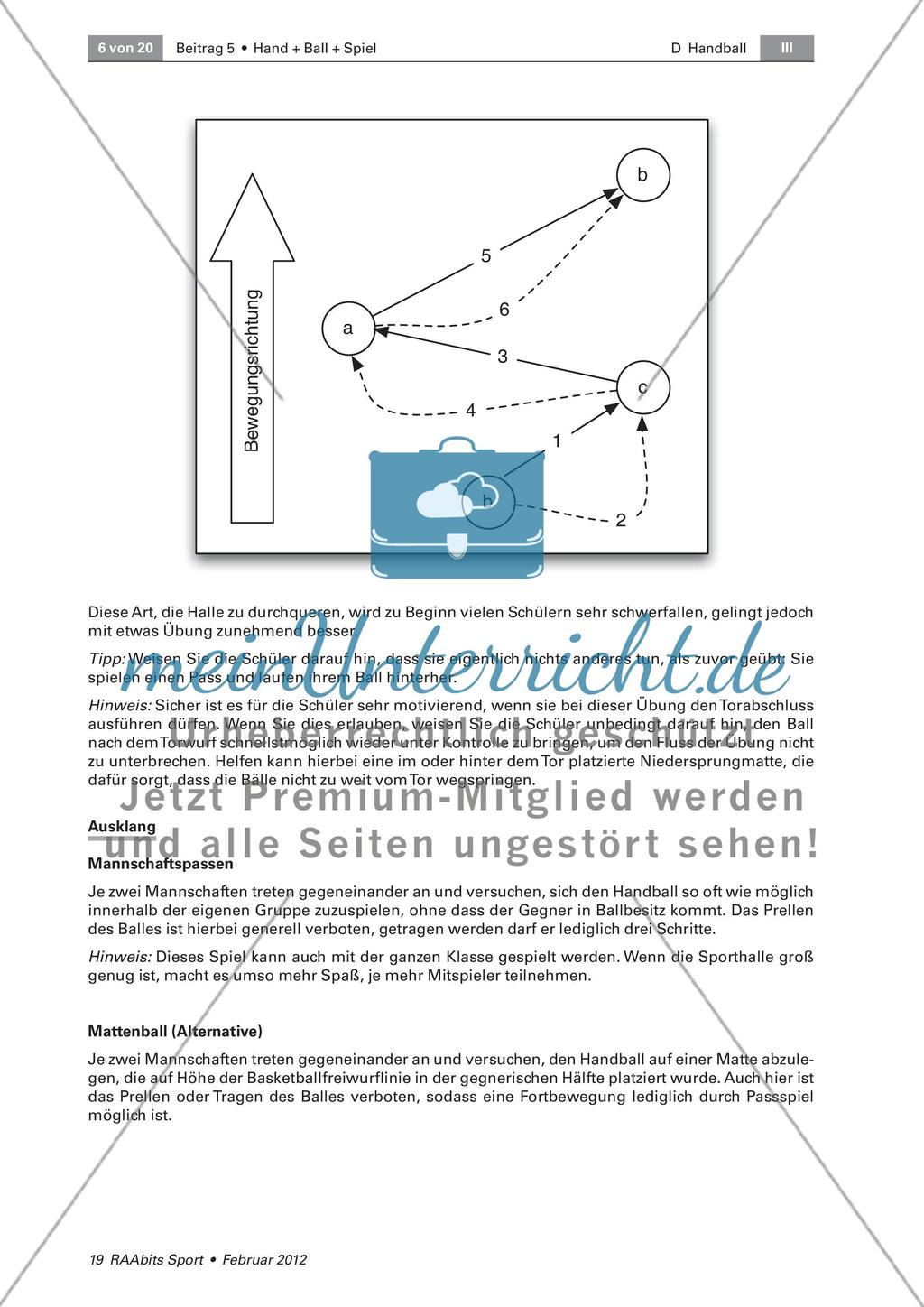 Hand + Ball + Spiel = Handballspielen – wir trainieren die Grundfertigkeiten Passen, Prellen und Werfen Preview 6