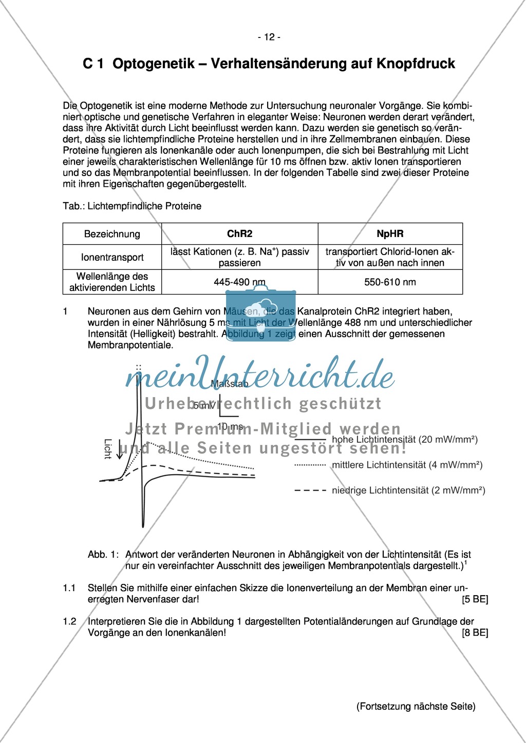 Abituraufgaben Bayern 2012: Aufgaben zu Ökologie, Genetik, Verhalten und Evolution. Mit Arbeitsmaterial. Preview 11