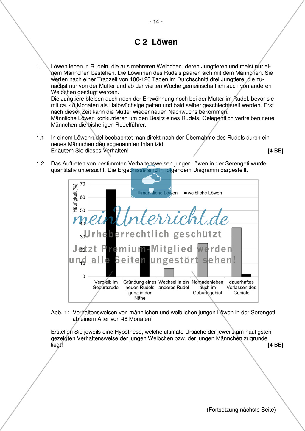 Abituraufgaben Bayern 2012: Aufgaben zu Ökologie, Genetik, Verhalten und Evolution. Mit Arbeitsmaterial. Preview 13
