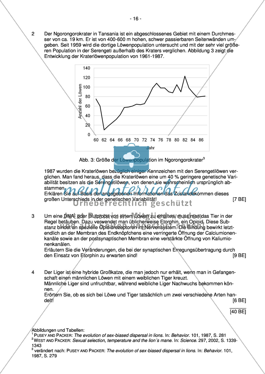 Abituraufgaben Bayern 2012: Aufgaben zu Ökologie, Genetik, Verhalten und Evolution. Mit Arbeitsmaterial. Preview 15