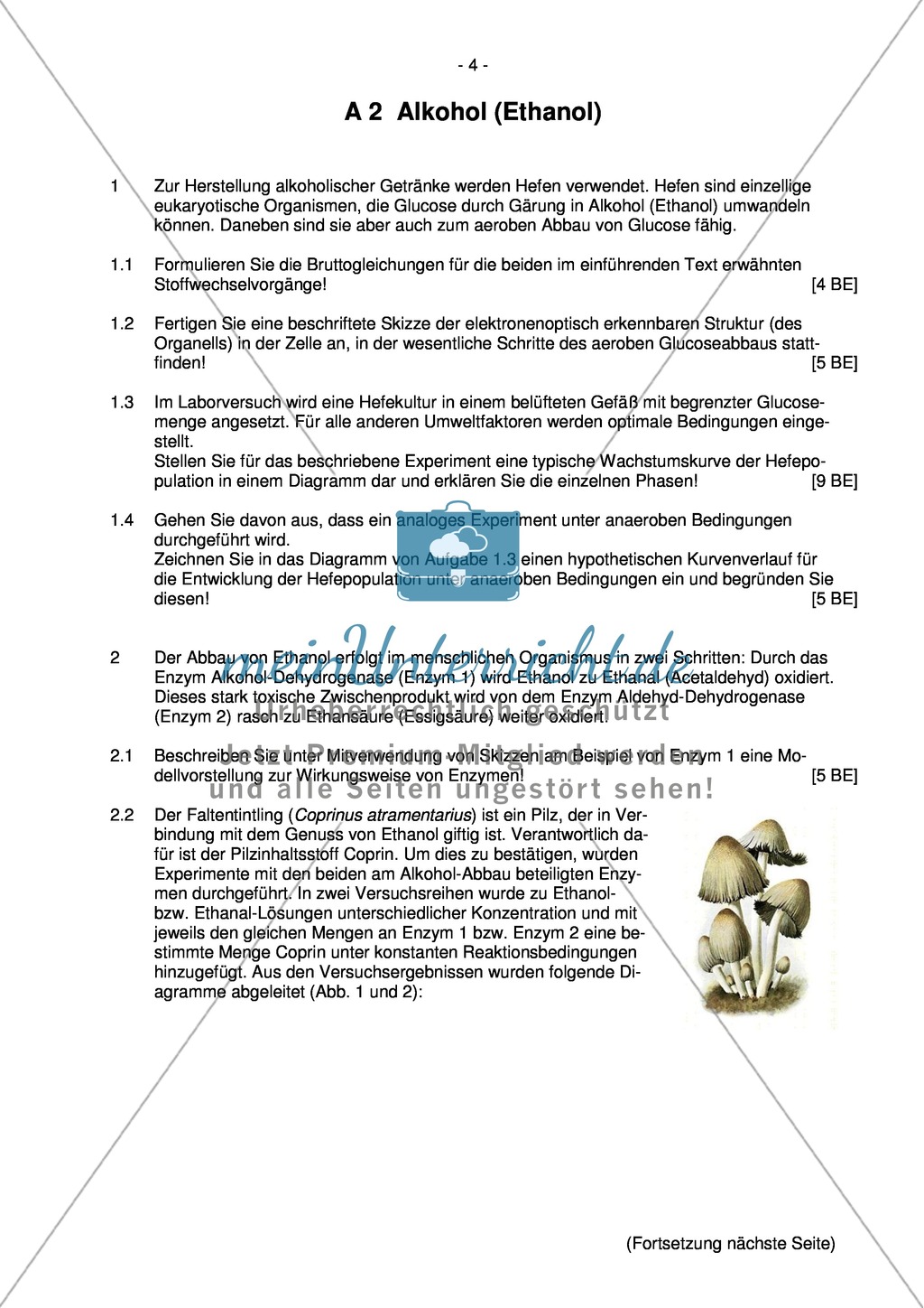Abituraufgaben Bayern 2012: Aufgaben zu Ökologie, Genetik, Verhalten und Evolution. Mit Arbeitsmaterial. Preview 3