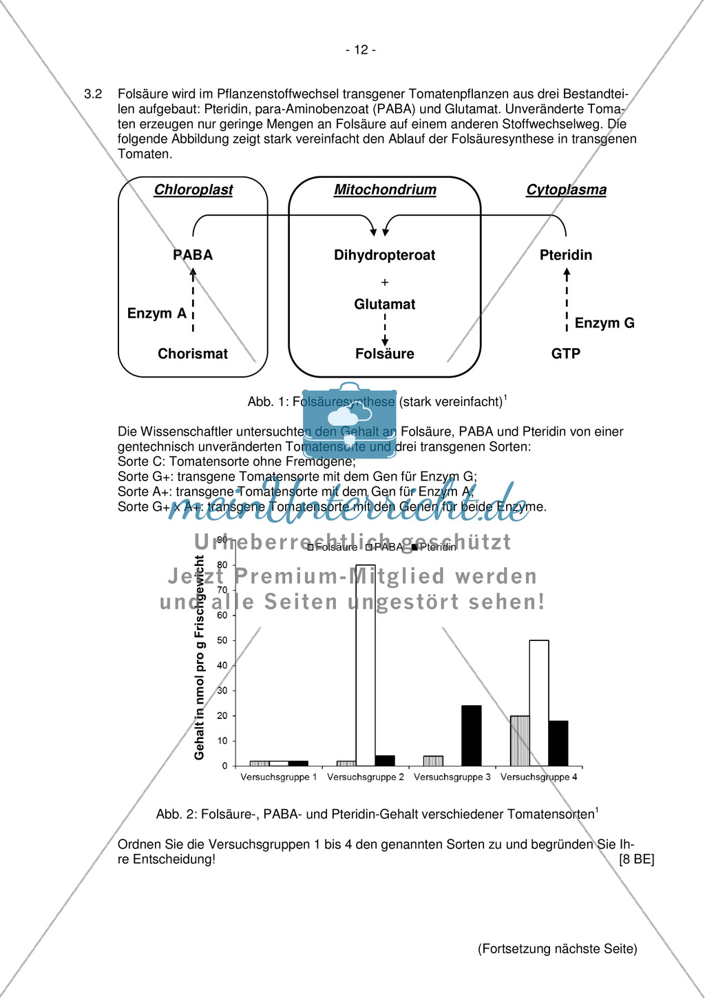 Abituraufgaben Bayern 2013 zu Neurobiologie,Verhalten,Genetik,Physiologie Preview 11