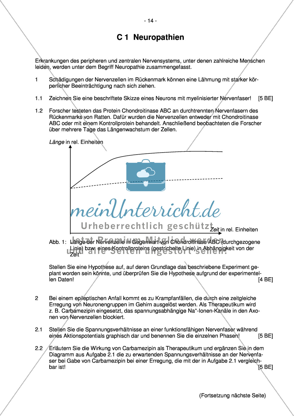 Abituraufgaben Bayern 2013 zu Neurobiologie,Verhalten,Genetik,Physiologie Preview 13
