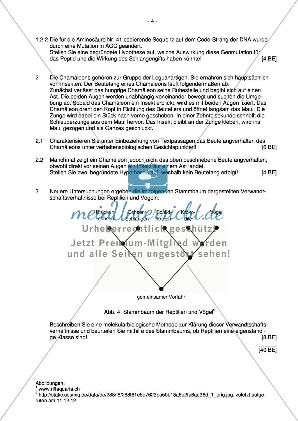 Abituraufgaben Bayern 2013 zu Neurobiologie,Verhalten,Genetik,Physiologie Preview 3