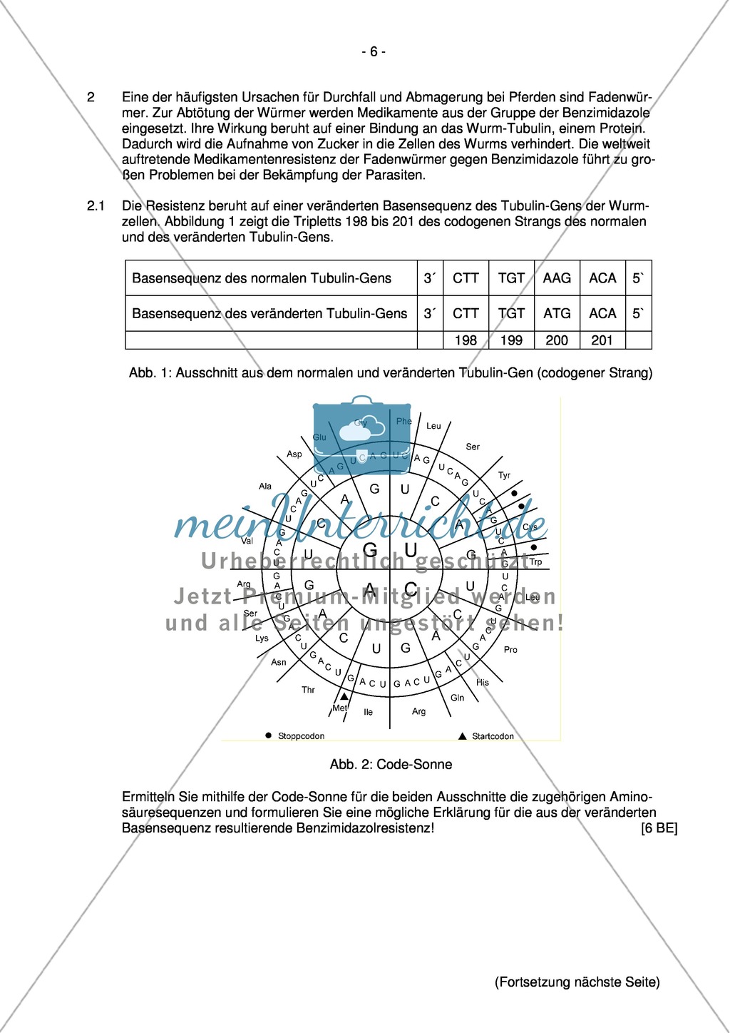 Abituraufgaben Bayern 2013 zu Neurobiologie,Verhalten,Genetik,Physiologie Preview 5