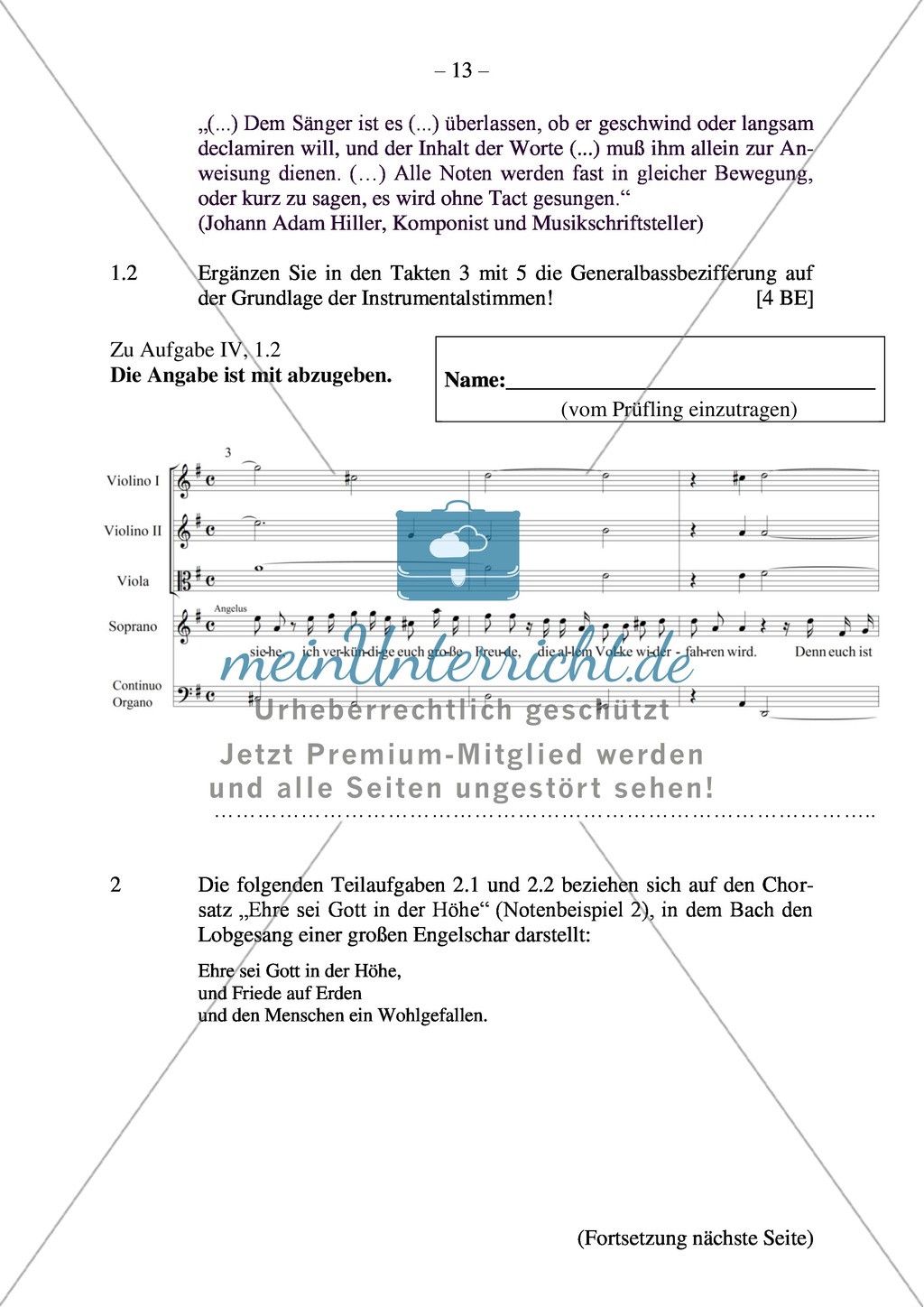 Abituraufgaben Bayern 2011: Analyse von barocken Kompositionsprinzipien anhand von J.S. Bachs Weihnachtsoratorium und dem Chorsatz