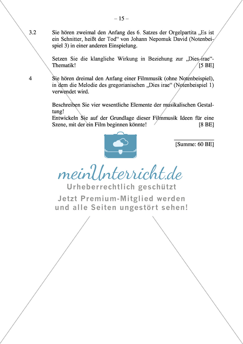 Abituraufgaben Bayern 2012: Vergleich des musikal. Ausdrucks in Wiener Klassik und Romantik, Analyse unterschiedlicher Vertonungen des