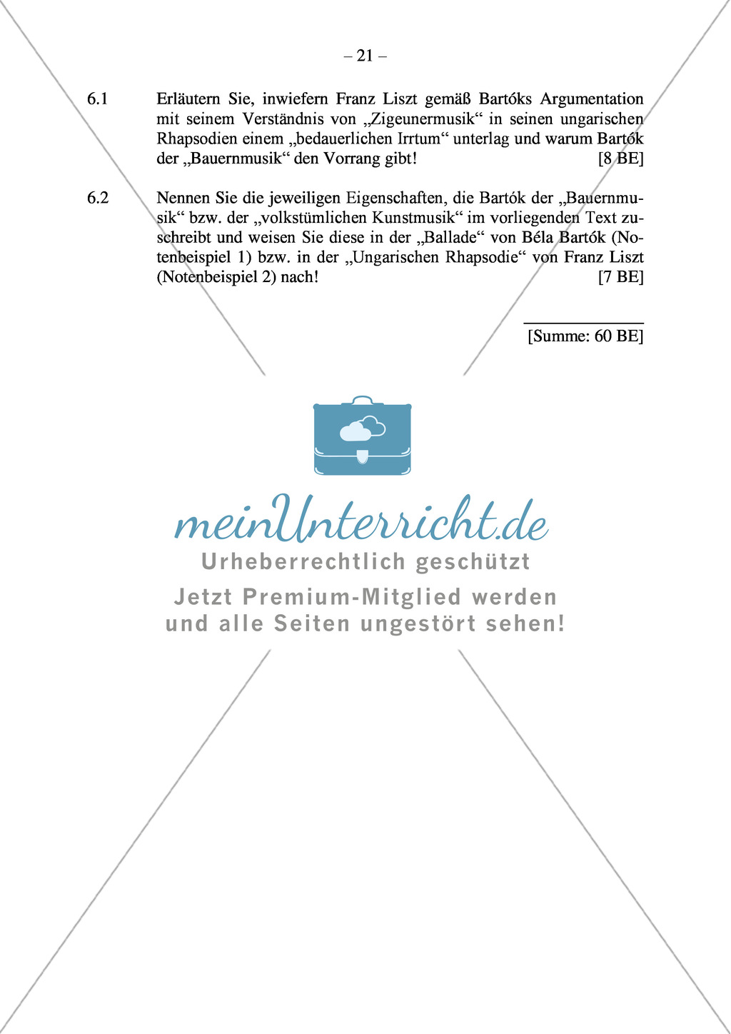 Abituraufgaben Bayern 2012: Vergleich des musikal. Ausdrucks in Wiener Klassik und Romantik, Analyse unterschiedlicher Vertonungen des