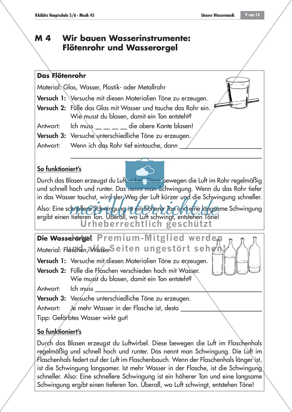 Alltagsgeräusche in der Musik: Wasser als Klangerzeuger. Mit Bauanleitung für Wasserinstrumente und didaktischen Erläuterungen. Preview 2