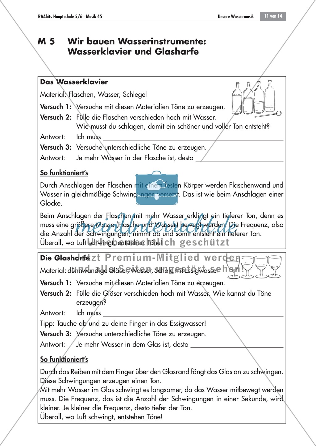 Alltagsgeräusche in der Musik: Wasser als Klangerzeuger. Mit Bauanleitung für Wasserinstrumente und didaktischen Erläuterungen. Preview 4