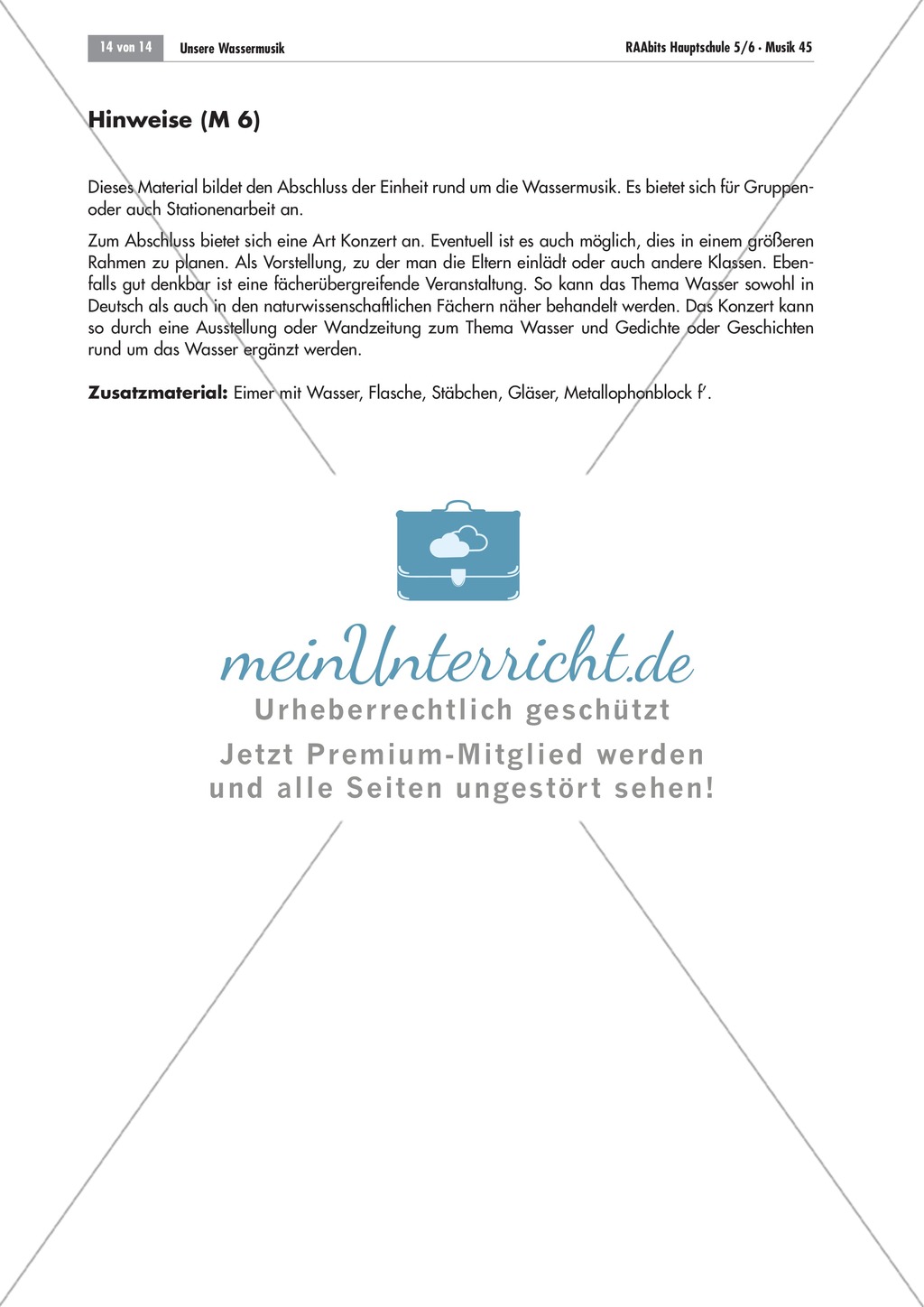 Alltagsgeräusche in der Musik: Wasser als Klangerzeuger. Mit Bauanleitung für Wasserinstrumente und didaktischen Erläuterungen. Preview 7