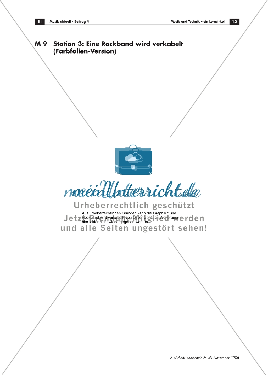 Musik und Technik: Die Beziehung zwischen Sound und technischer Entwicklung der Rockinstrumente mit Hilfe eines Hörvortrags kennen lernen. Mit didaktischen Erläuterungen. Preview 1