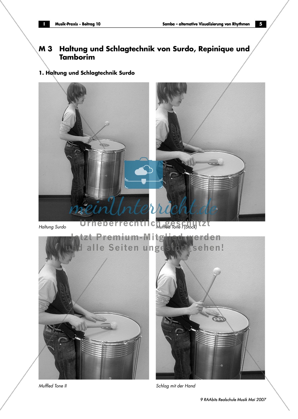 Einführung in eine alternative Rhythmusschrift am Beispiel einer Klassensamba. Mit Arbeitsblatt und didaktischen Erläuterungen. Preview 3