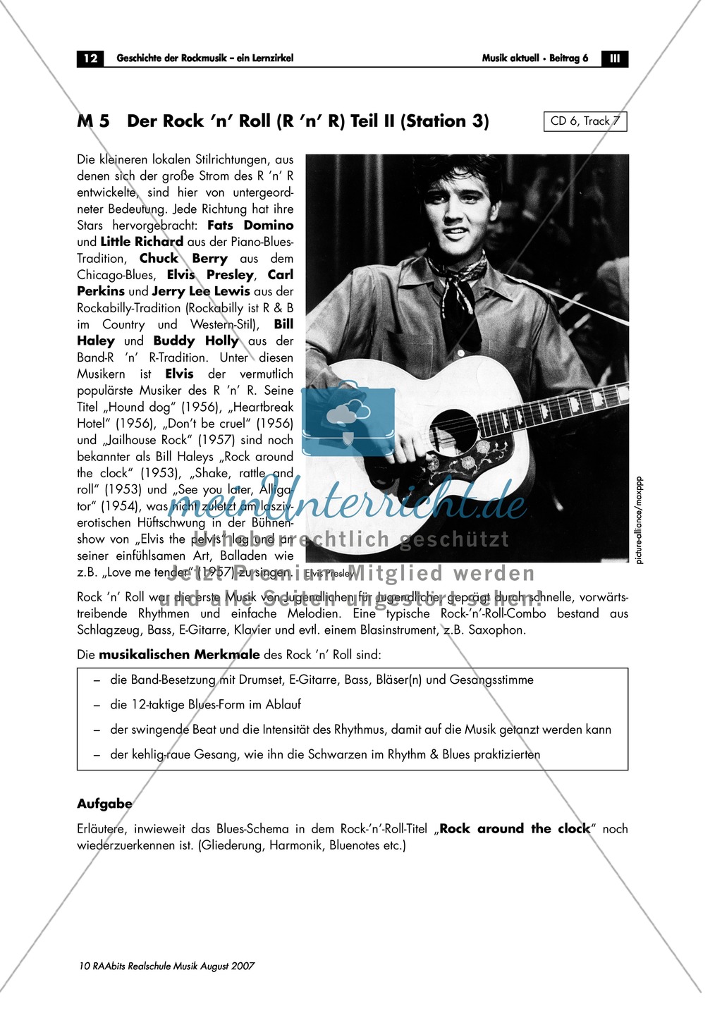 Die Entstehung des Rock`n`Roll am Beispiel des Songs
