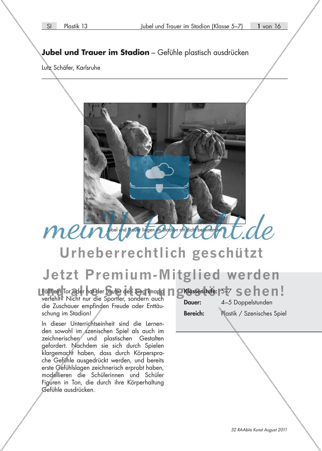 Jubel und Trauer im Stadion – Gefühle plastisch ausdrücken Preview 1