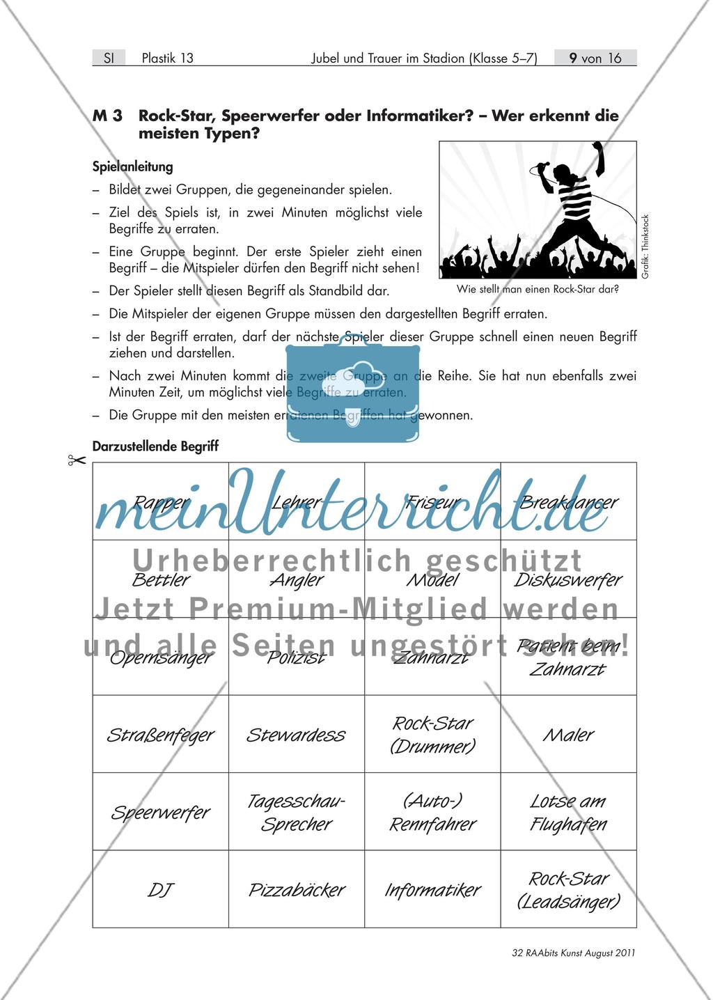 Jubel und Trauer im Stadion – Gefühle plastisch ausdrücken Preview 9