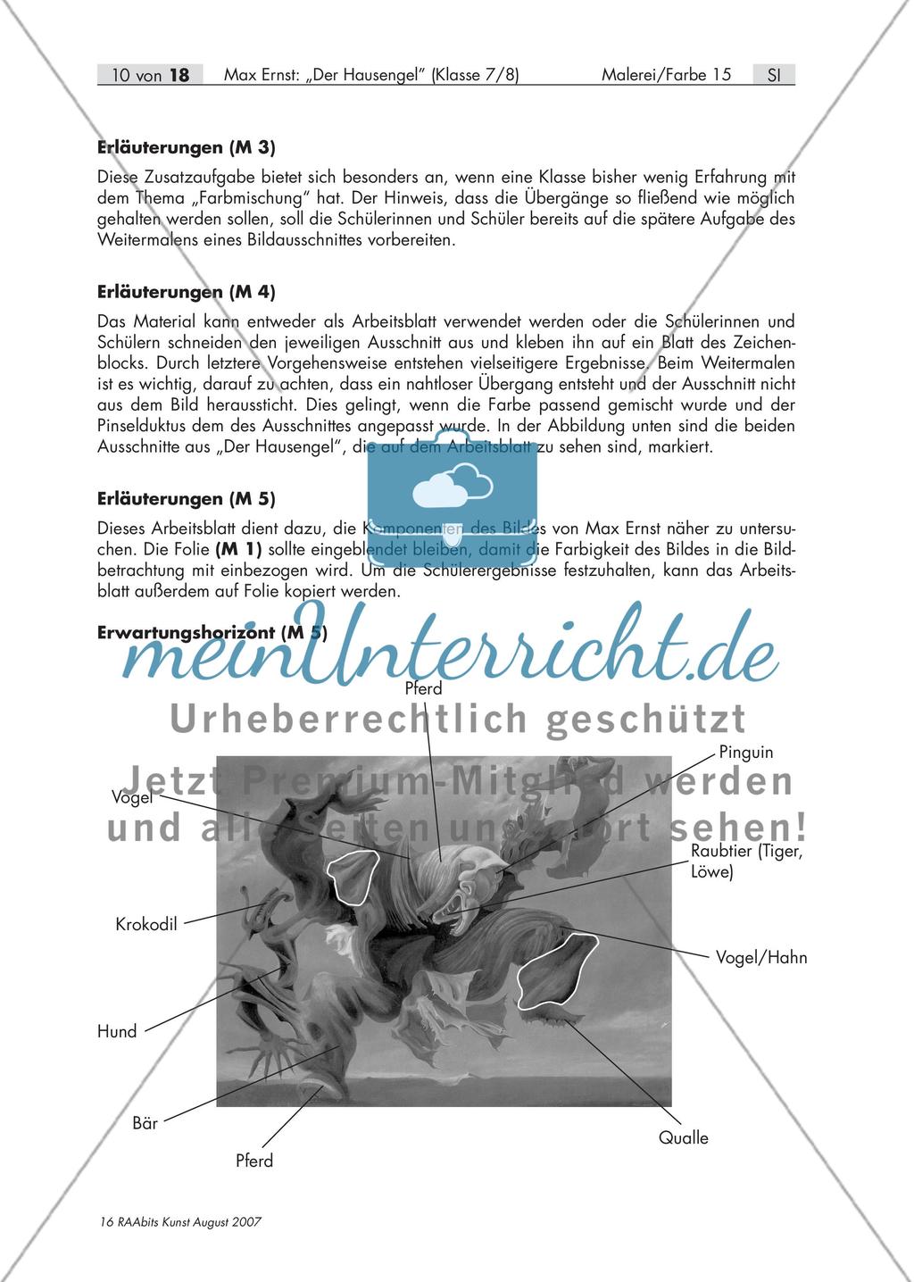Max Ernst: „Der Hausengel“ – Bildbetrachtung und praktische Umsetzung „Fantasiewesen“ (Klasse 7/8) Preview 10