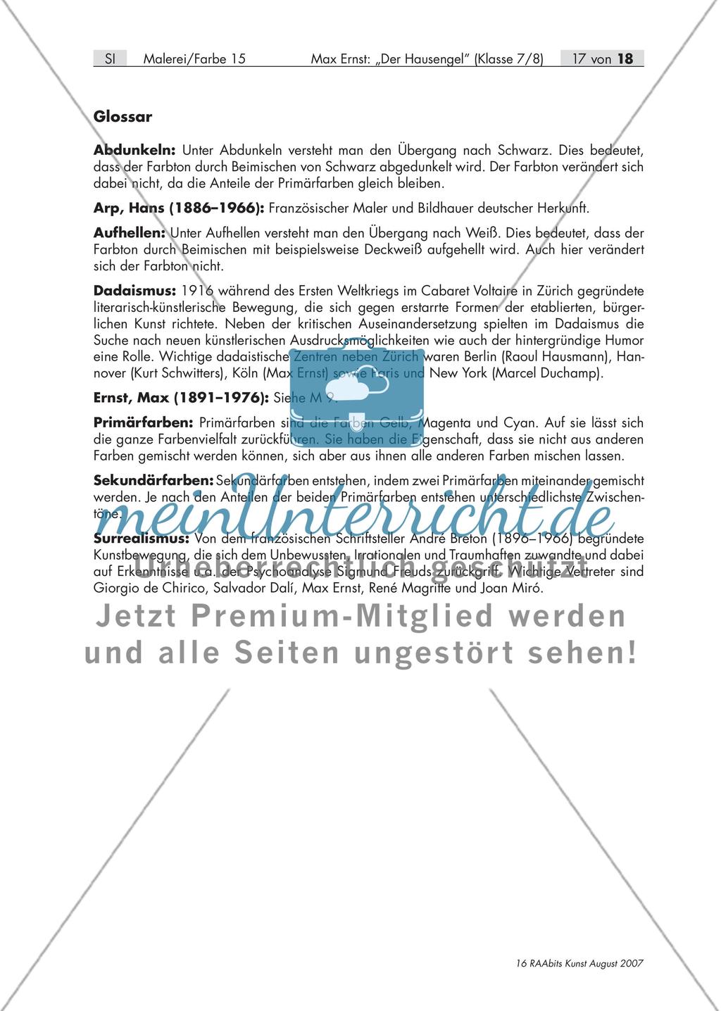 Max Ernst: „Der Hausengel“ – Bildbetrachtung und praktische Umsetzung „Fantasiewesen“ (Klasse 7/8) Preview 17