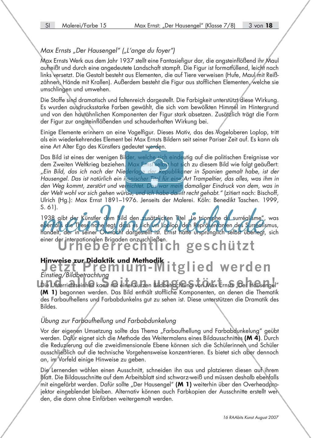 Max Ernst: „Der Hausengel“ – Bildbetrachtung und praktische Umsetzung „Fantasiewesen“ (Klasse 7/8) Preview 3