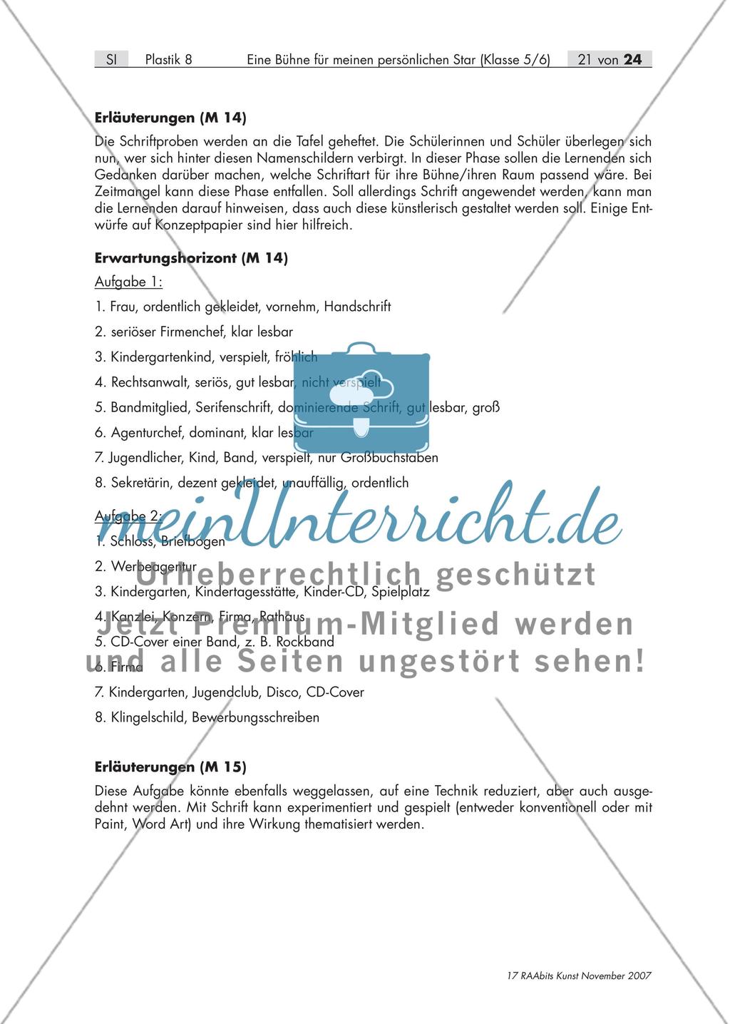 Eine Bühne für meinen persönlichen Star – Raumgestaltung mit Alltagsgegenständen (Klasse 5/6) Preview 21