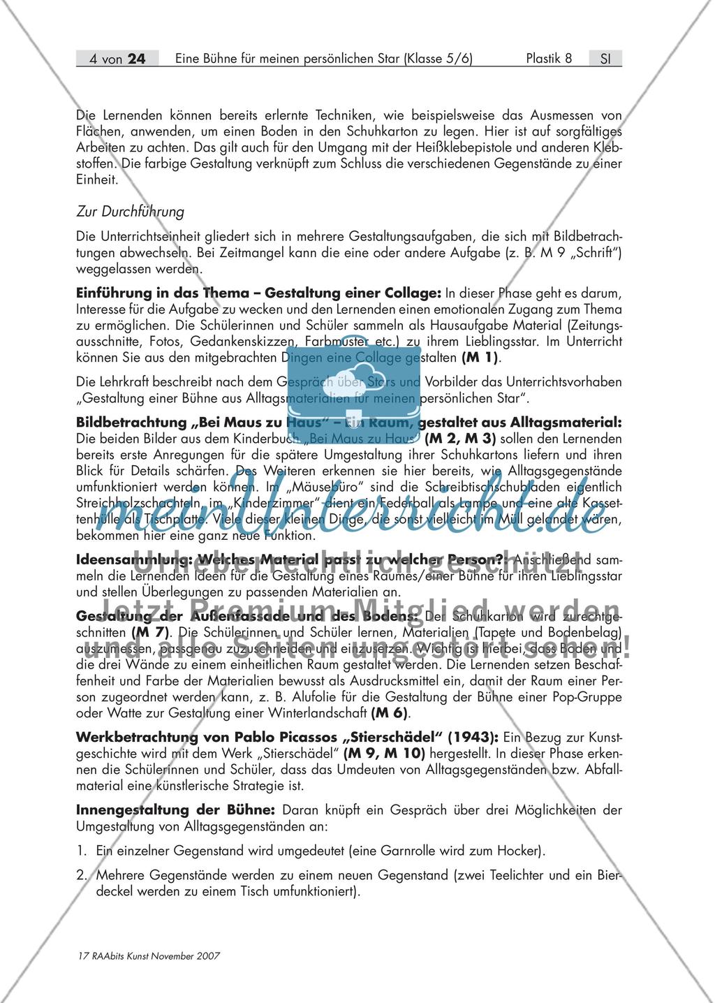 Eine Bühne für meinen persönlichen Star – Raumgestaltung mit Alltagsgegenständen (Klasse 5/6) Preview 4