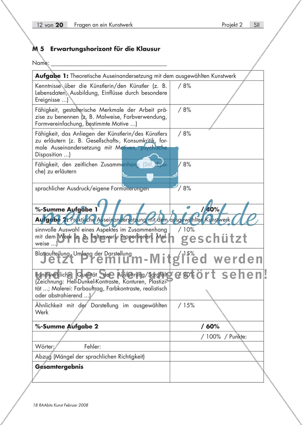Fragen an ein Kunstwerk – Erstellen eines Portfolios zum Thema „Adaptionen von Kunstwerken“ (S II) Preview 12