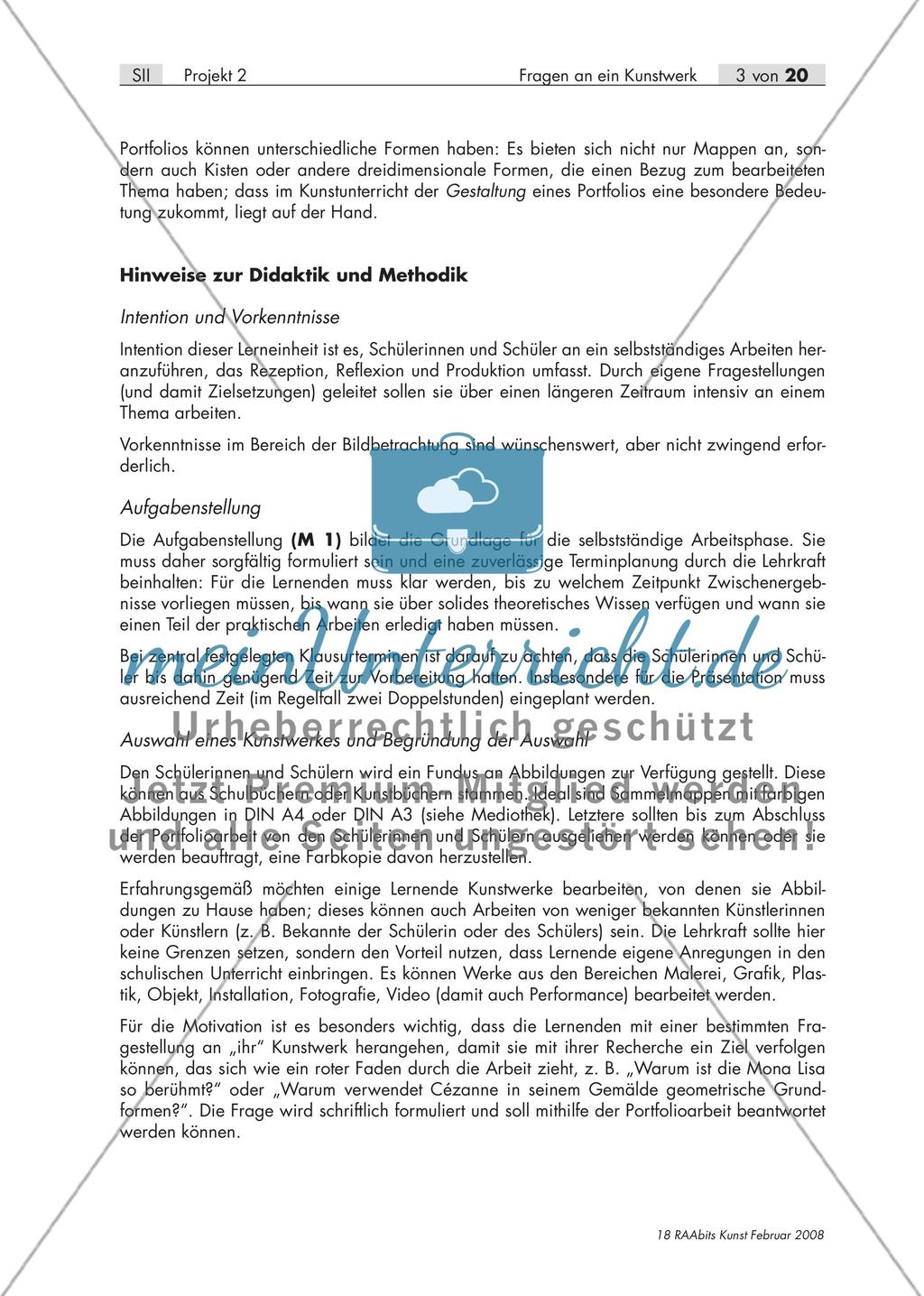 Fragen an ein Kunstwerk – Erstellen eines Portfolios zum Thema „Adaptionen von Kunstwerken“ (S II) Preview 3
