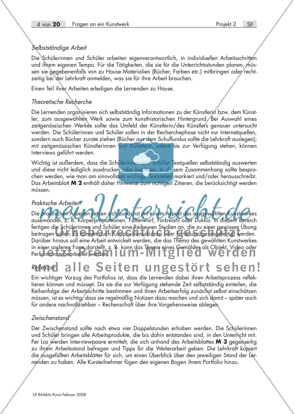Fragen an ein Kunstwerk – Erstellen eines Portfolios zum Thema „Adaptionen von Kunstwerken“ (S II) Preview 4