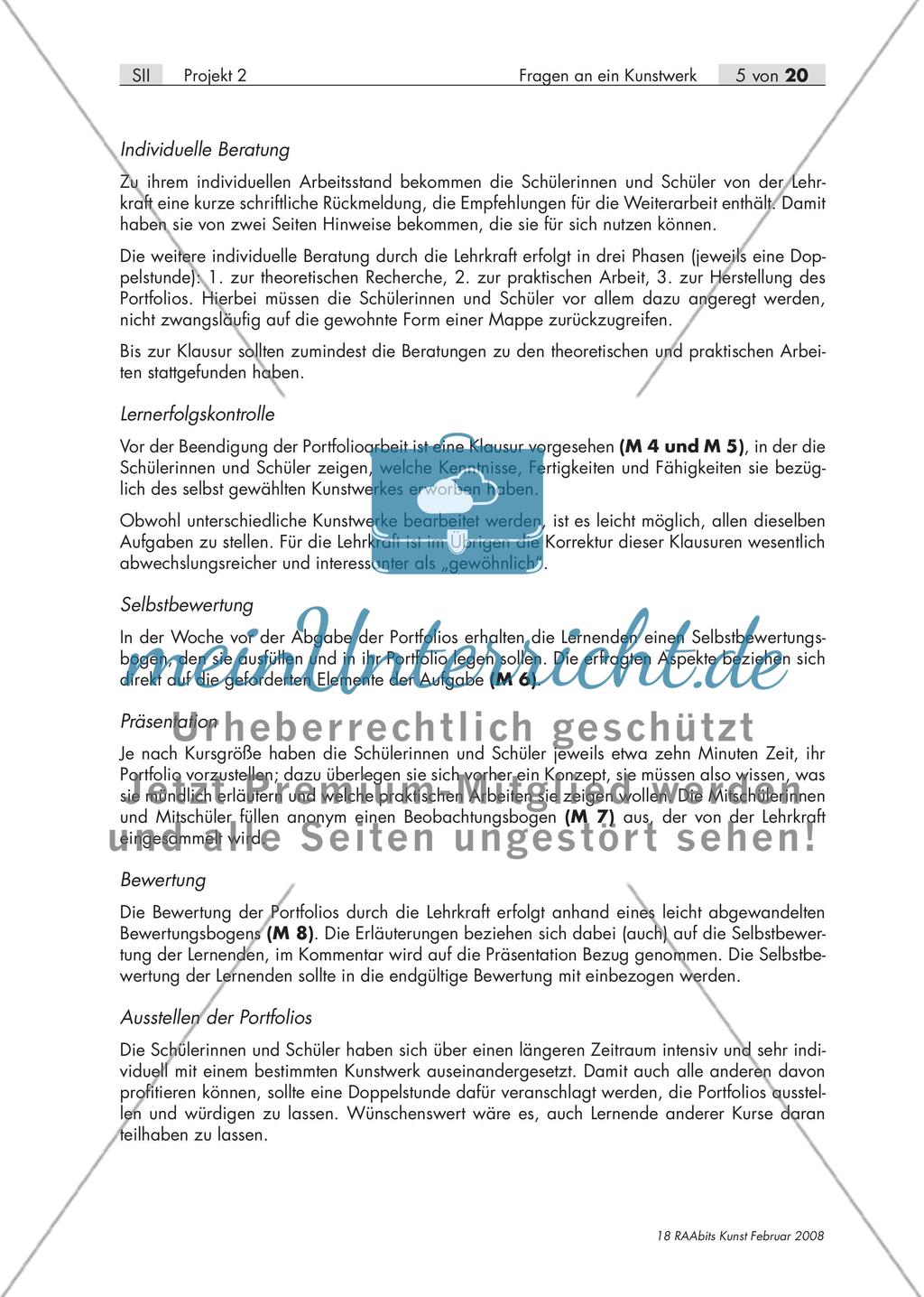 Fragen an ein Kunstwerk – Erstellen eines Portfolios zum Thema „Adaptionen von Kunstwerken“ (S II) Preview 5