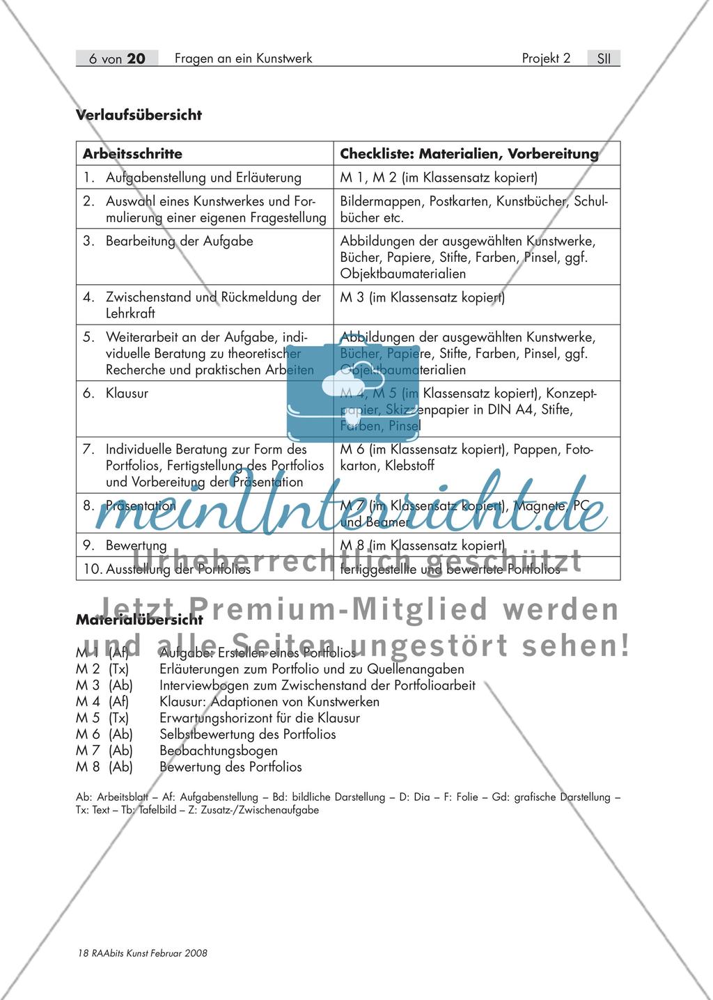 Fragen an ein Kunstwerk – Erstellen eines Portfolios zum Thema „Adaptionen von Kunstwerken“ (S II) Preview 6