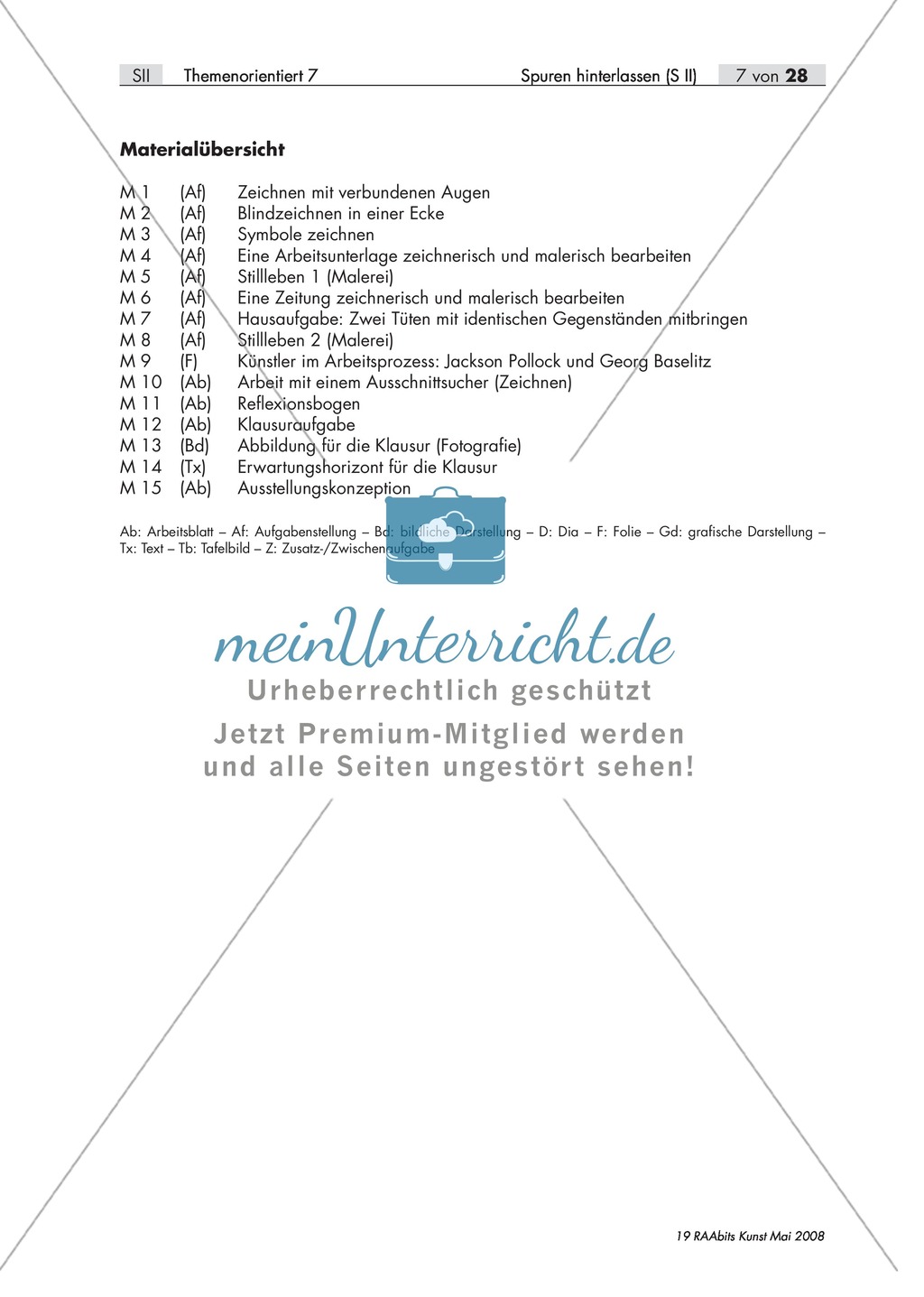 Unterrichtseinheit/Projekt zum Thema