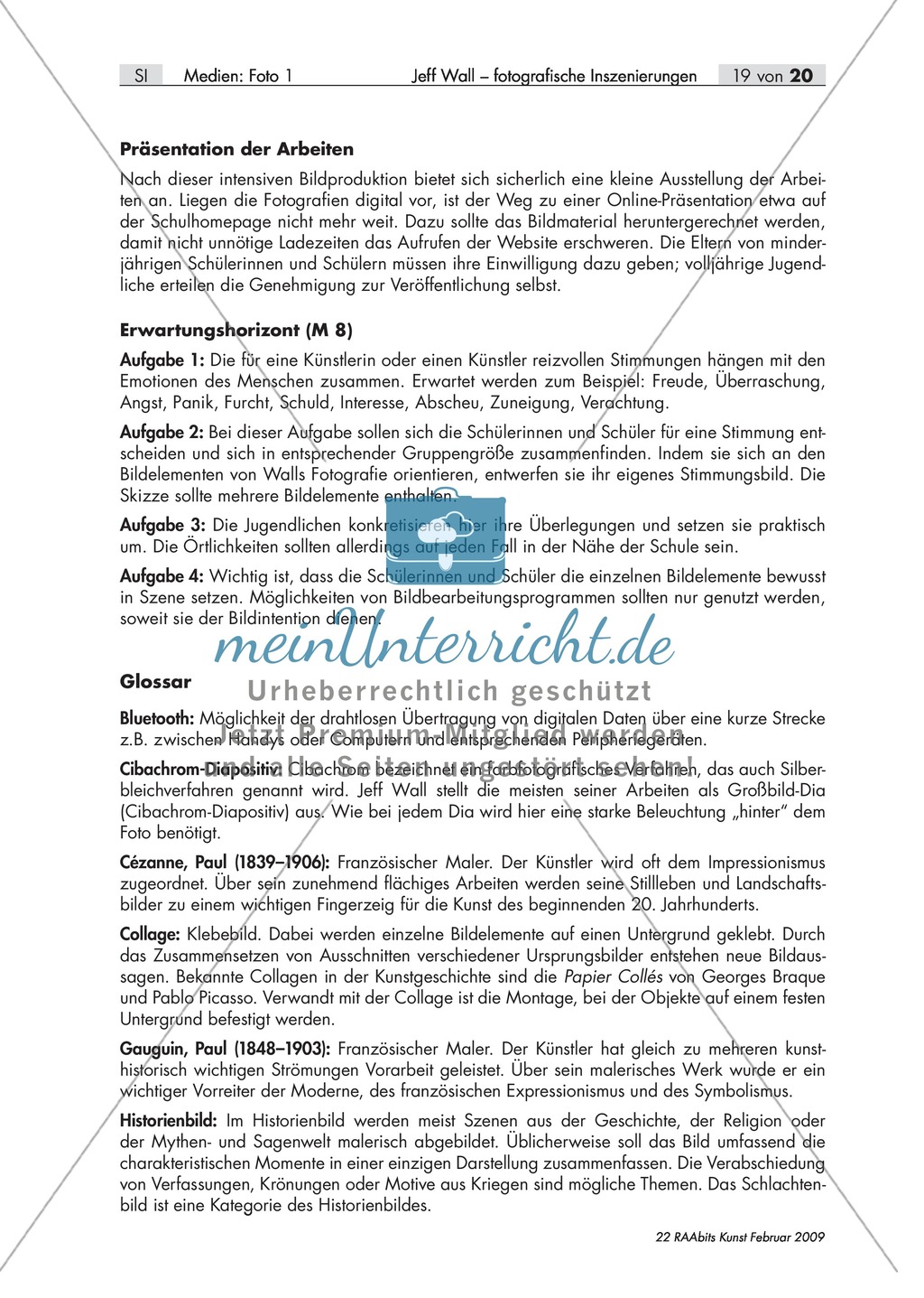 Unterrichtseinheit zum Thema