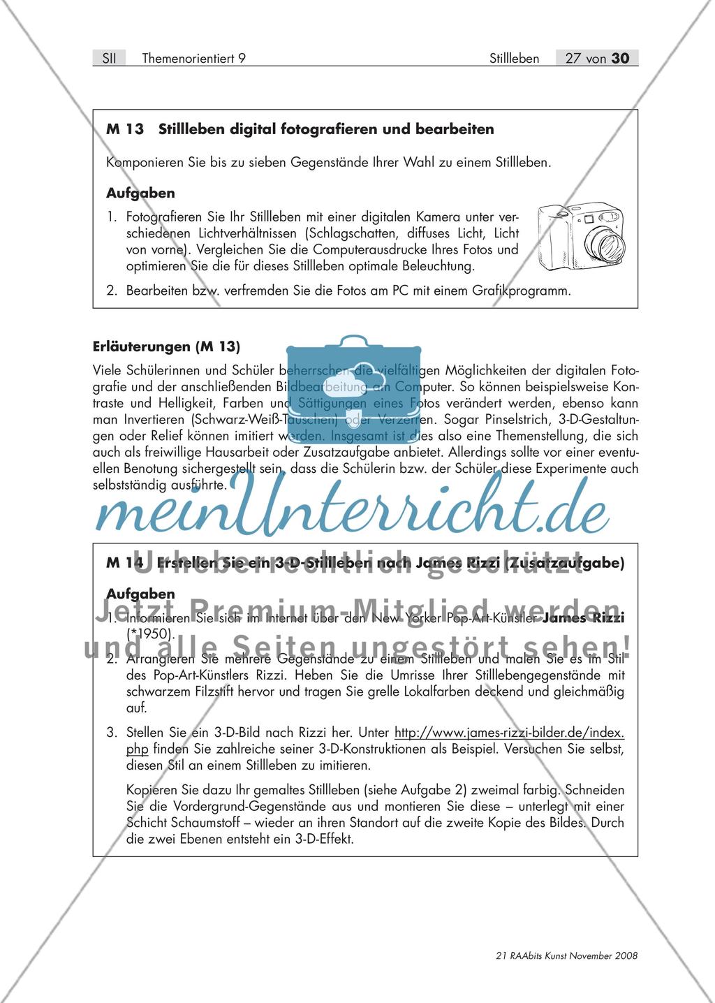 Stillleben digital fotografieren und bearbeiten / Erstellen Sie ein 3-D-Stillleben nach James Rizzi Preview 1