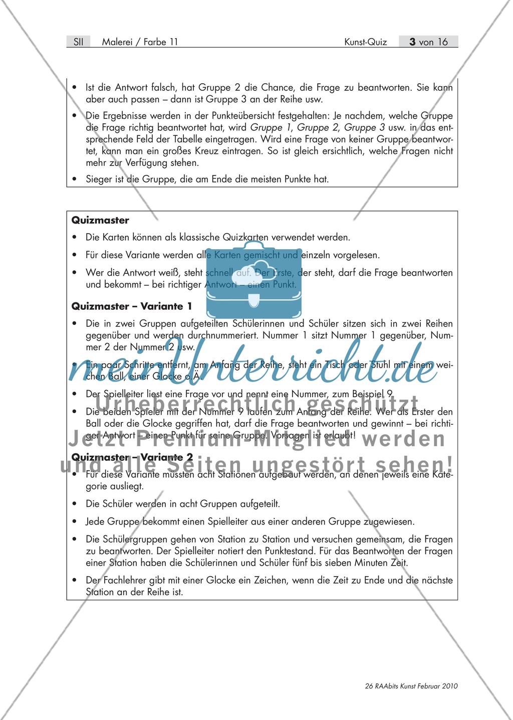 Wer weiß die Antwort? – Ein Kunst-Quiz für die Oberstufe Preview 3