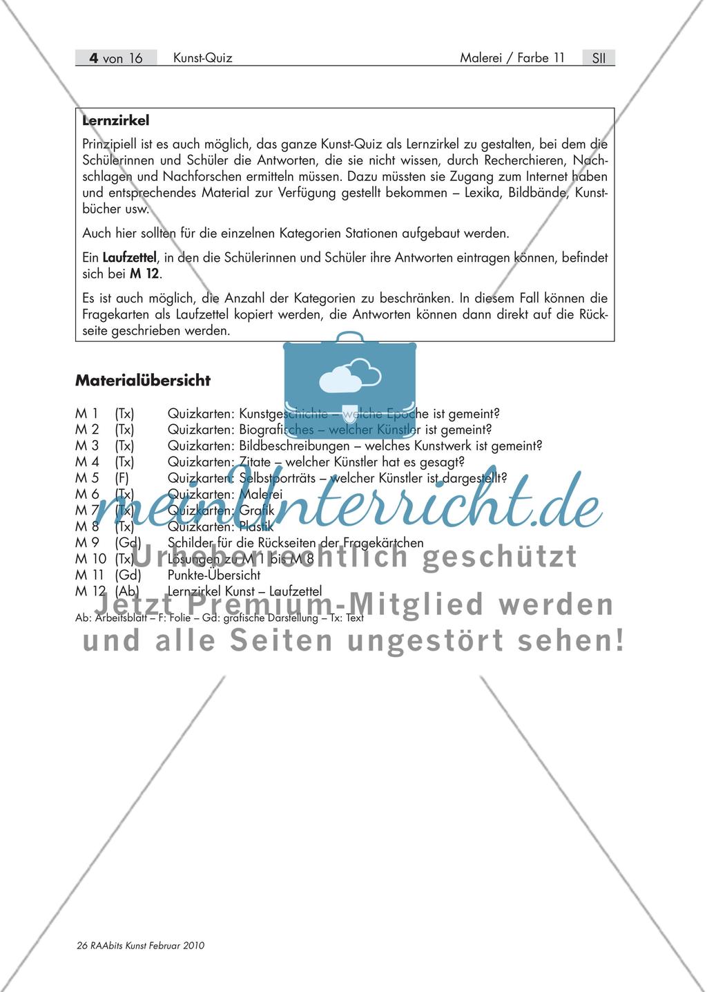 Wer weiß die Antwort? – Ein Kunst-Quiz für die Oberstufe Preview 4