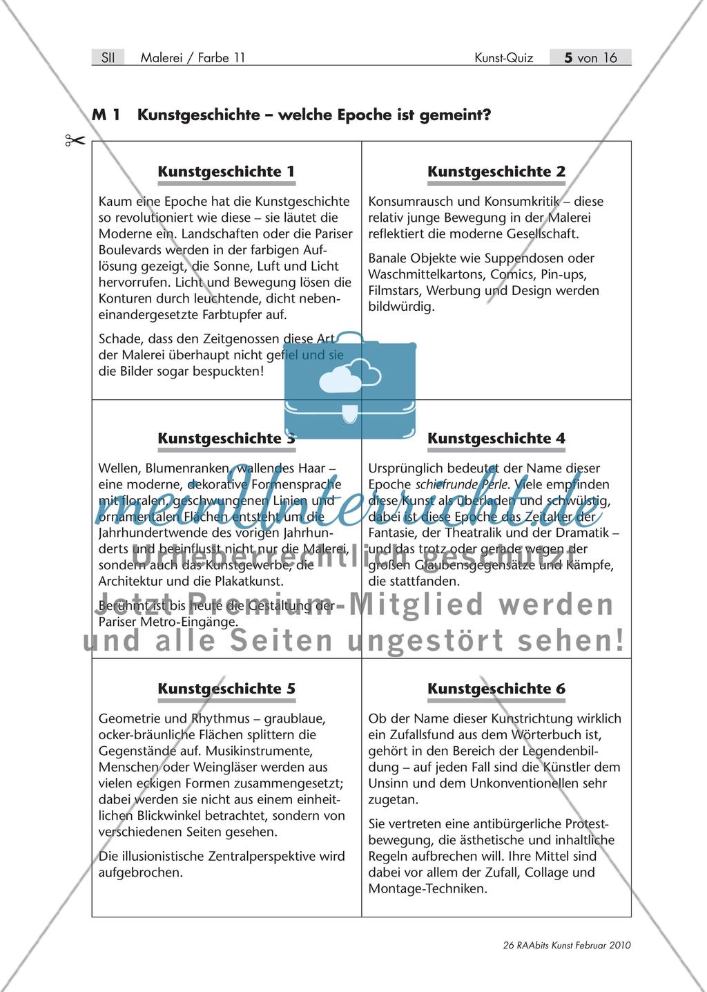 Wer weiß die Antwort? – Ein Kunst-Quiz für die Oberstufe Preview 5