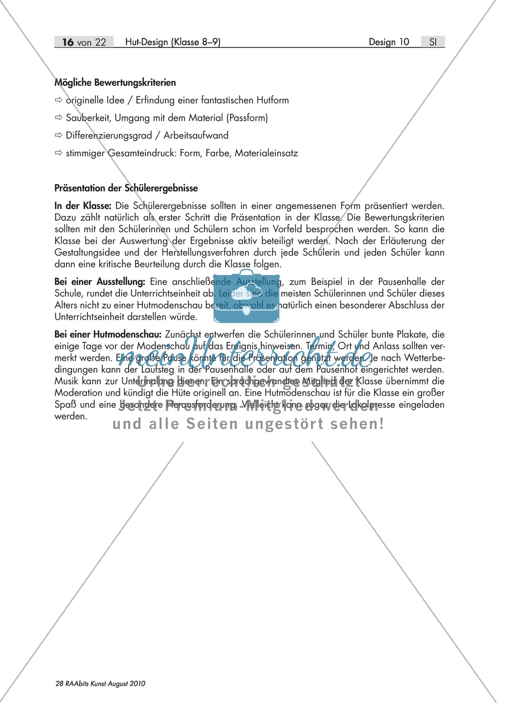 Unterrichtseinheit zum Thema