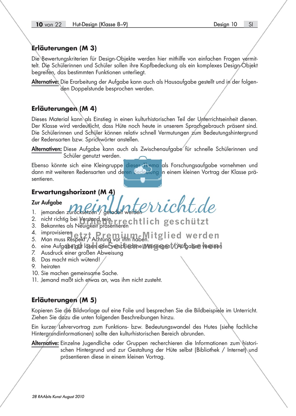 Unterrichtseinheit zum Thema