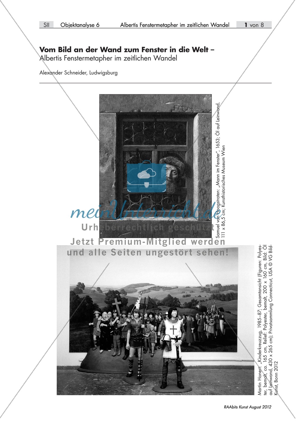Zwei Porträtvarianten in Anlehnung an die Fenstermetapher bei Leon Battista Alberti Preview 1