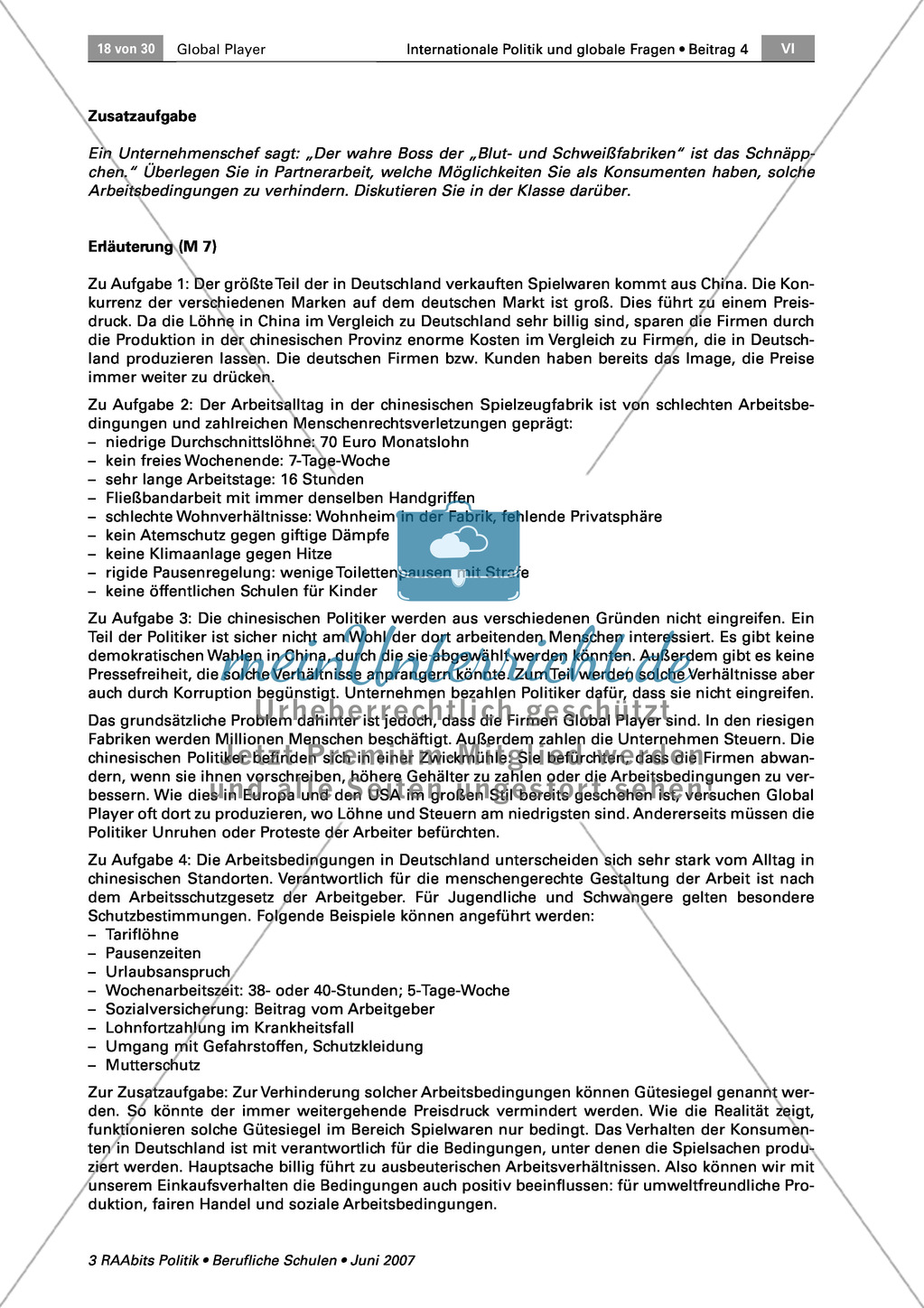 Global Player als Arbeitgeber: Arbeitsmaterial mit Erläuterungen Preview 4