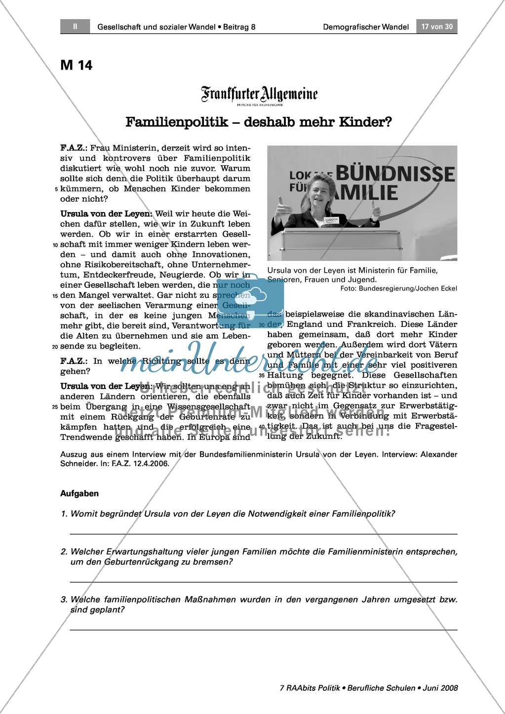 Was können wir zur Bekämpfung des demografischen Wandels tun? Arbeitsmaterial mit Erläuterungen Preview 2