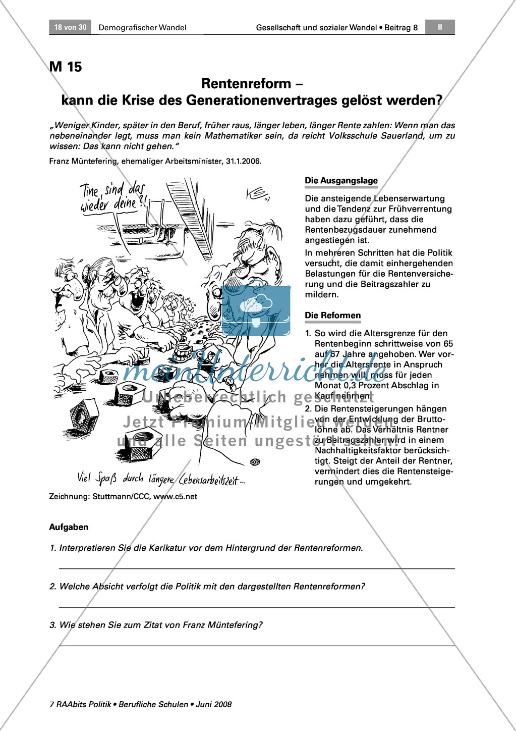 Was können wir zur Bekämpfung des demografischen Wandels tun? Arbeitsmaterial mit Erläuterungen Preview 3