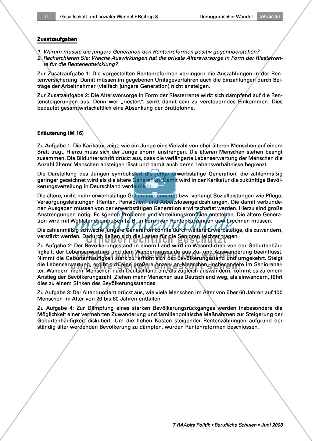 Was können wir zur Bekämpfung des demografischen Wandels tun? Arbeitsmaterial mit Erläuterungen Preview 6